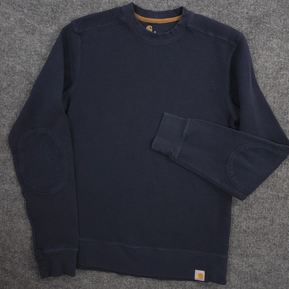 Carhartt Navy Blue Crewneck Sweatshirt with Elbow Patches